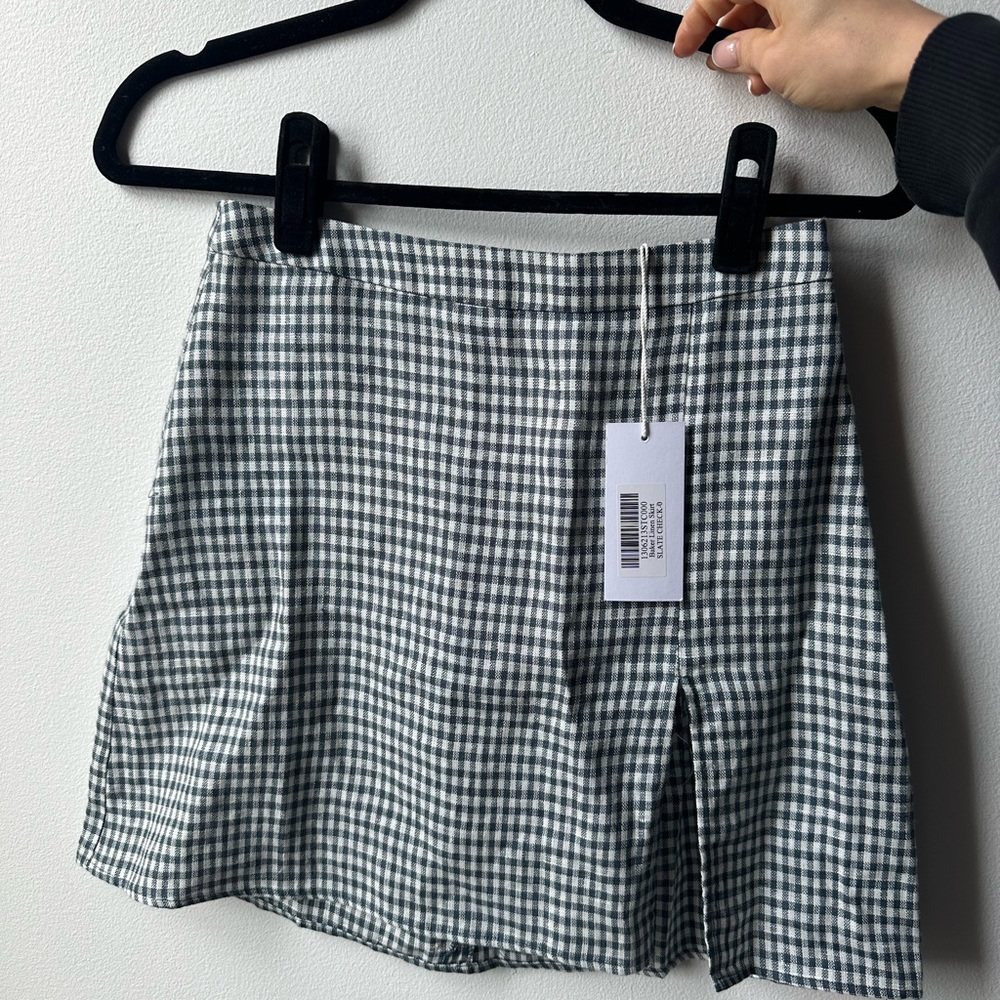 Reformation Baker Linen Skirt in Slate Size 0